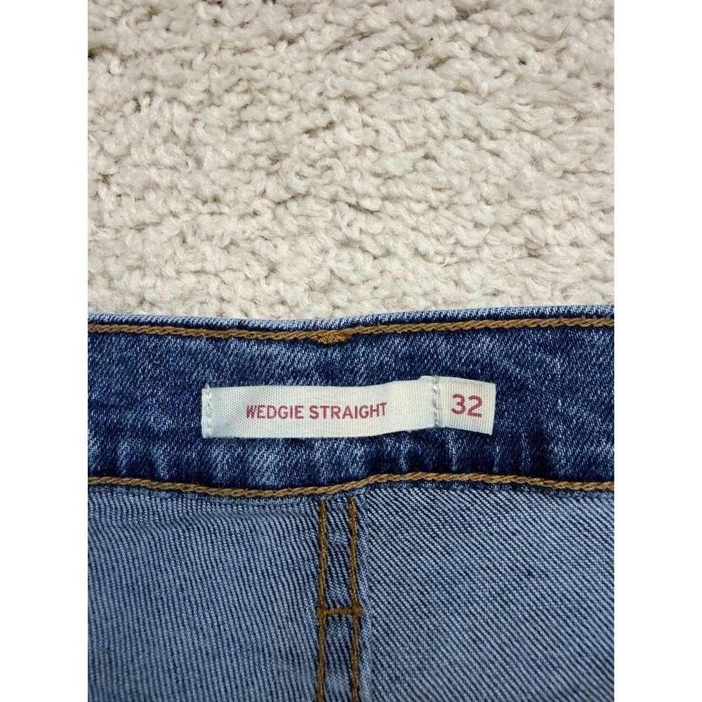 Levis Wedgie Straight Jeans Womens Size 32 Blue Button Fly High Rise Denim - Picture 5 of 10